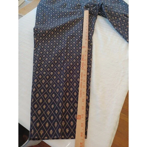 Talbots Woman vintage gold crest navy pants 16Petite stretch preppy old money - Picture 9 of 10